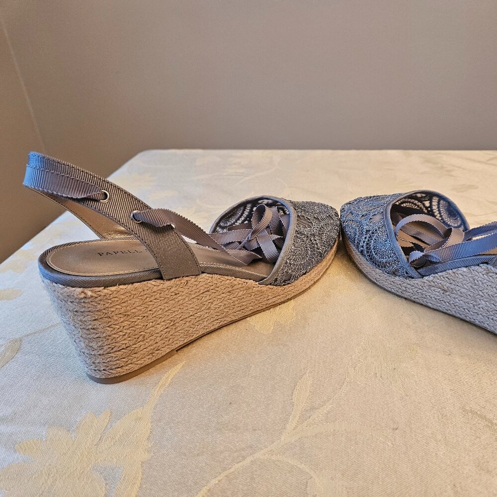NWOT Parpell Studio Pewter/Silver Lace Espadrille - Picture 7 of 11